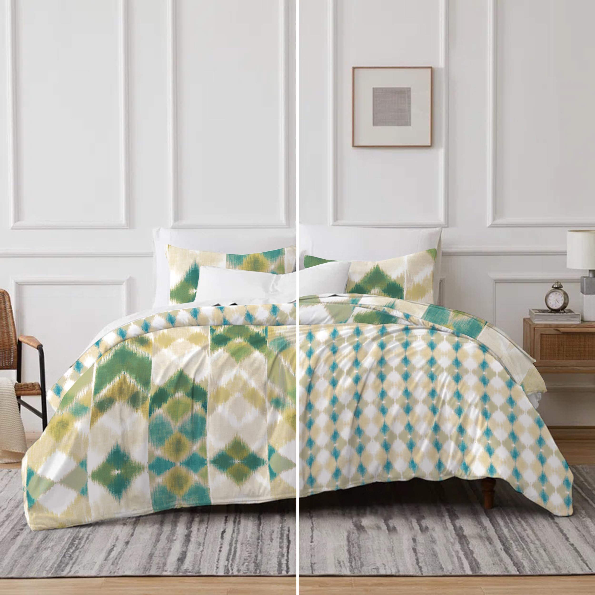 Delara Organic Cotton King Duvet Cover Set - 3 Piece Bedding Set with 2 Pillow Shams | Soft, Breathable & Hypoallergenic | Button Closure & Corner Ties | GOTS Certified, Machine Washable | Perfect for Master Bedroom, Guest Room & Luxury Hotels