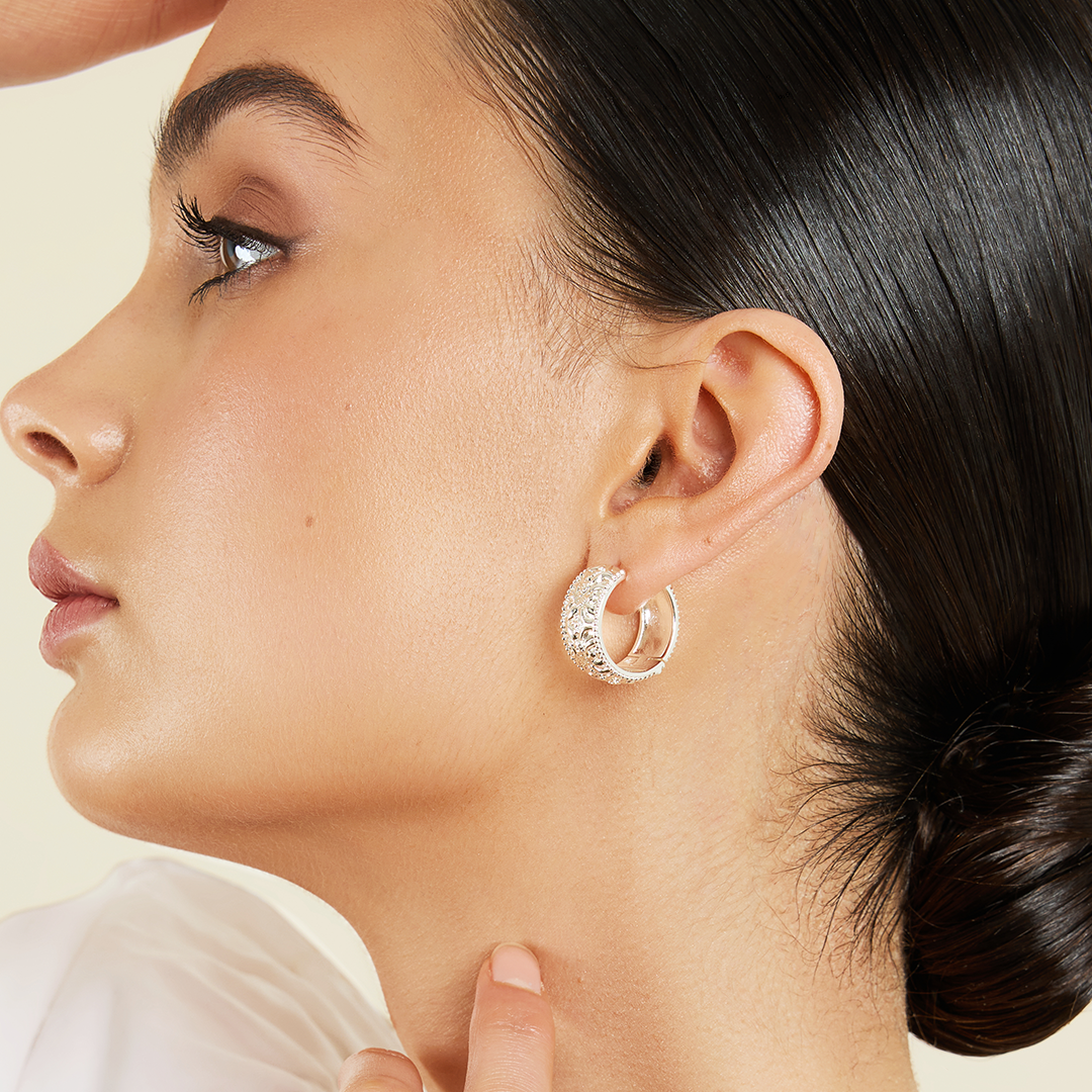 Palais Statement Hoops - Elegant Gold-Tone Earrings for Women | Perfect for Parties, Weddings & Special Occasions
