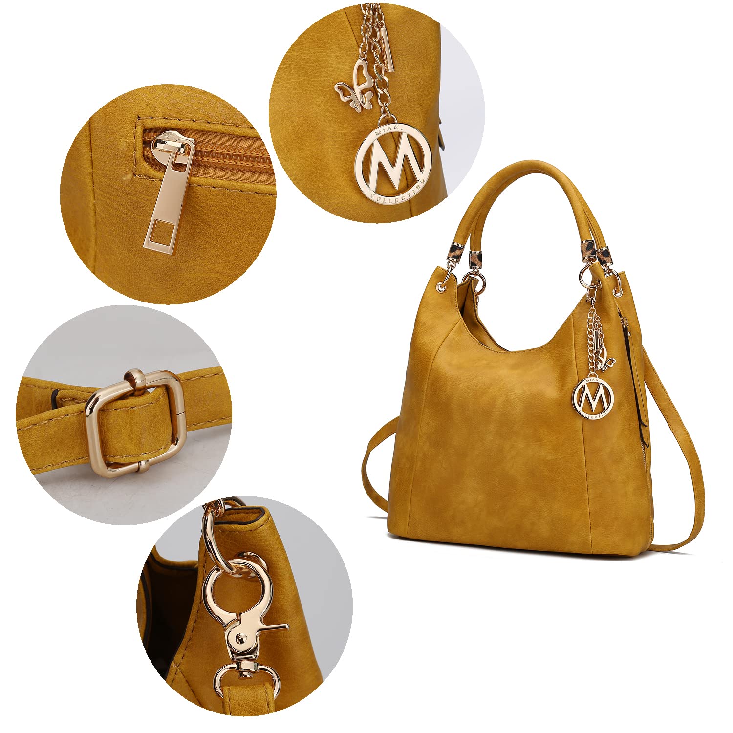 MKF Collection Women's Hobo Purses - Stylish PU Leather Shoulder Bag with Top Handle for Everyday Use | Perfect for Work, Travel & Casual Outings