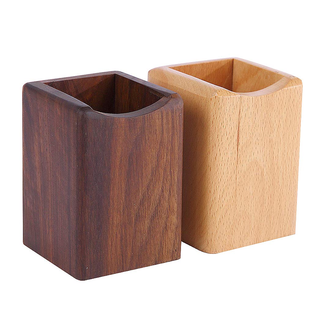 Natural Wooden Pen Holder & Storage Box - Black Walnut Desk Organizer for Pens, Office Supplies & Stationery | Perfect Gift for Home, Office & Classroom Use | Keeps Workspace Neat & Stylish
