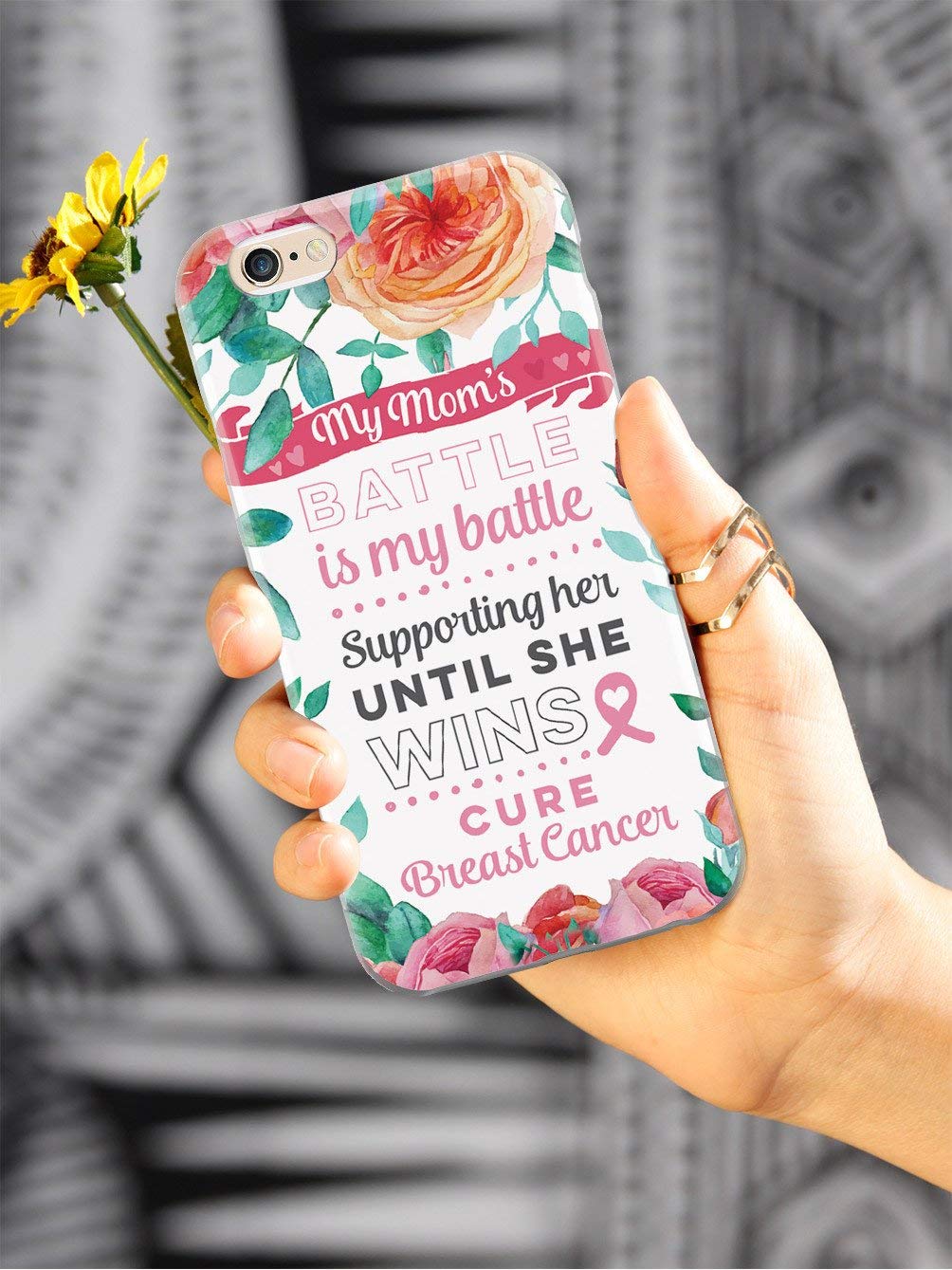 3D Textured Protective Phone Case for Samsung Galaxy S9 Plus - Breast Cancer Awareness Inspired Design - Durable & Slim Cover for Everyday Use - Perfect Gift for Mom, Survivors & Supporters