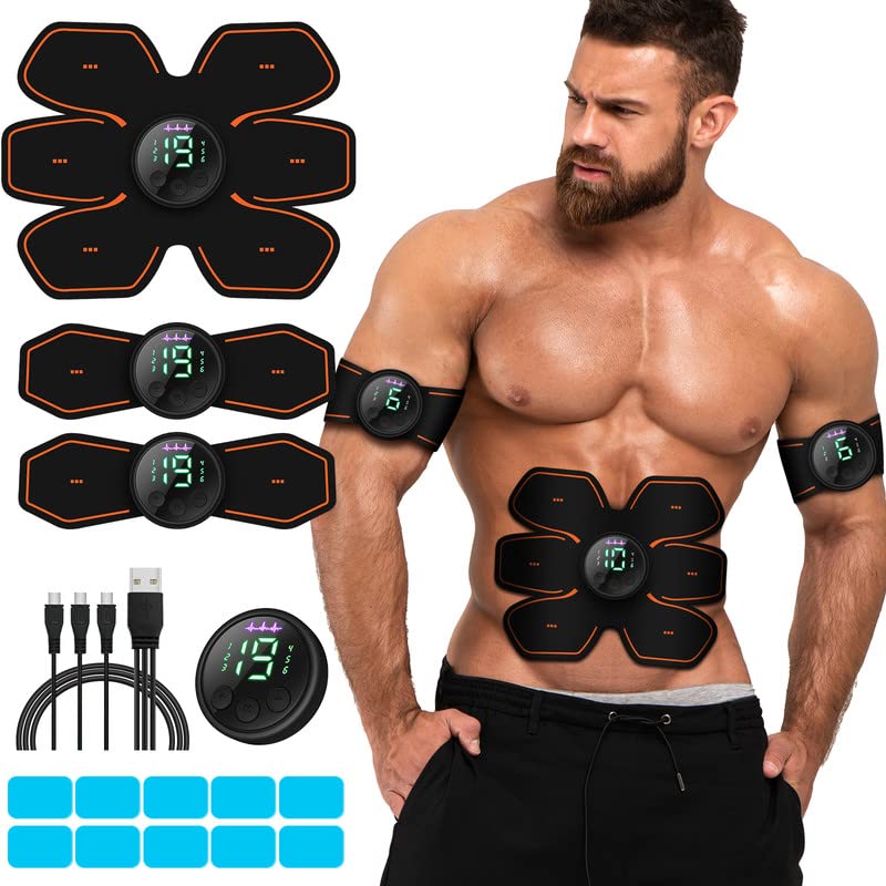 Joinpital ABS Stimulator - USB Rechargeable Ab Machine for Abdomen, Arm & Leg Workouts - Strength Training Equipment for Men & Women - Perfect for Home Gym, Office & Travel Fitness