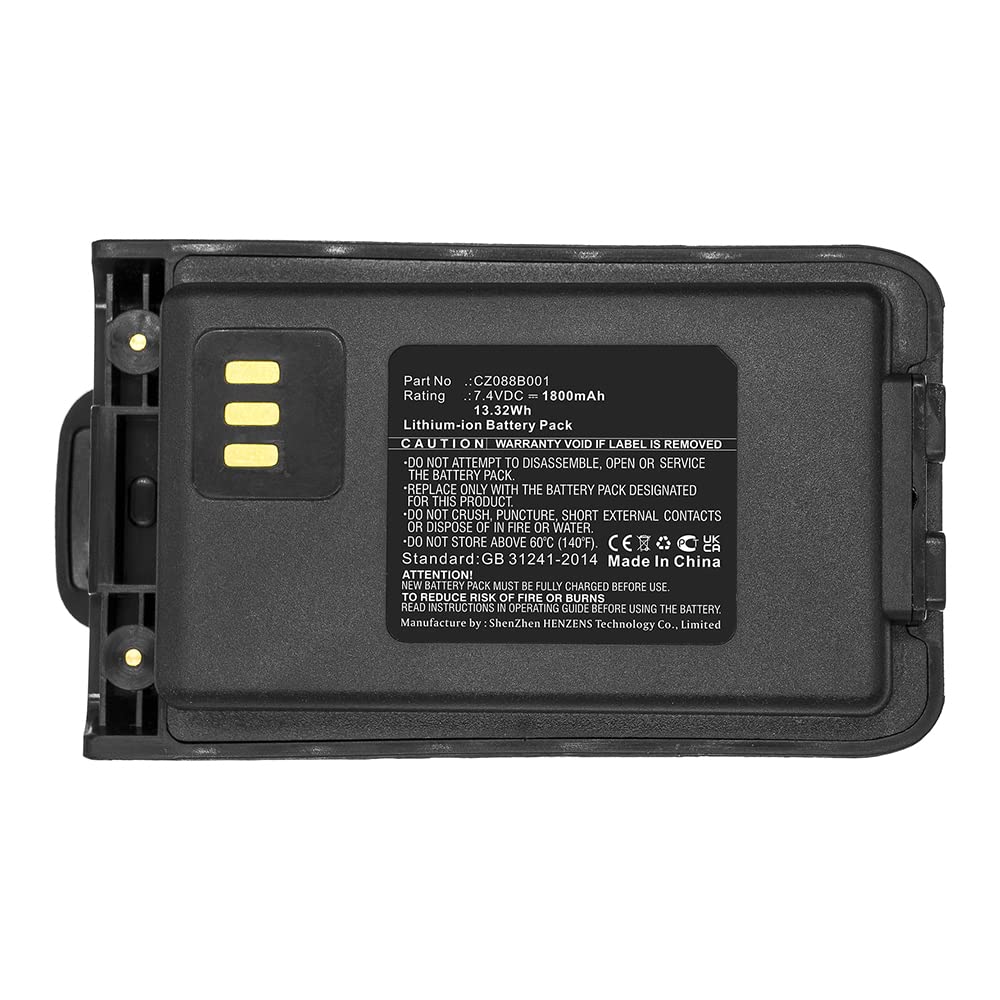 Synergy Digital 2-Way Radio Battery for Vertex D281 - 1800mAh Li-ion 7.4V High Capacity Replacement Battery Compatible with Motorola - Perfect for Construction, Security & Outdoor Communication