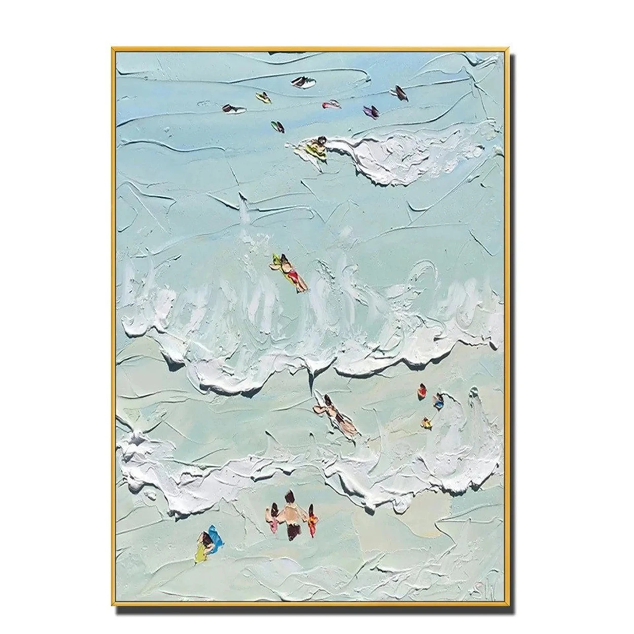 Seascape and Snowy Peak Painting #SP005 - Stunning Landscape Art for Home & Office Decor | Perfect for Living Room, Bedroom, or Gift