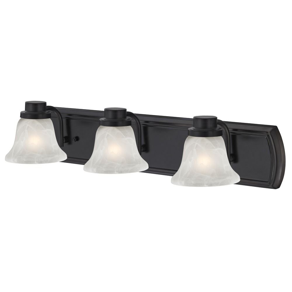 Elegant Alabaster Glass 3-Light Bathroom Vanity Fixture in Oil-Rubbed Bronze - Perfect for Modern Bathrooms & Powder Rooms