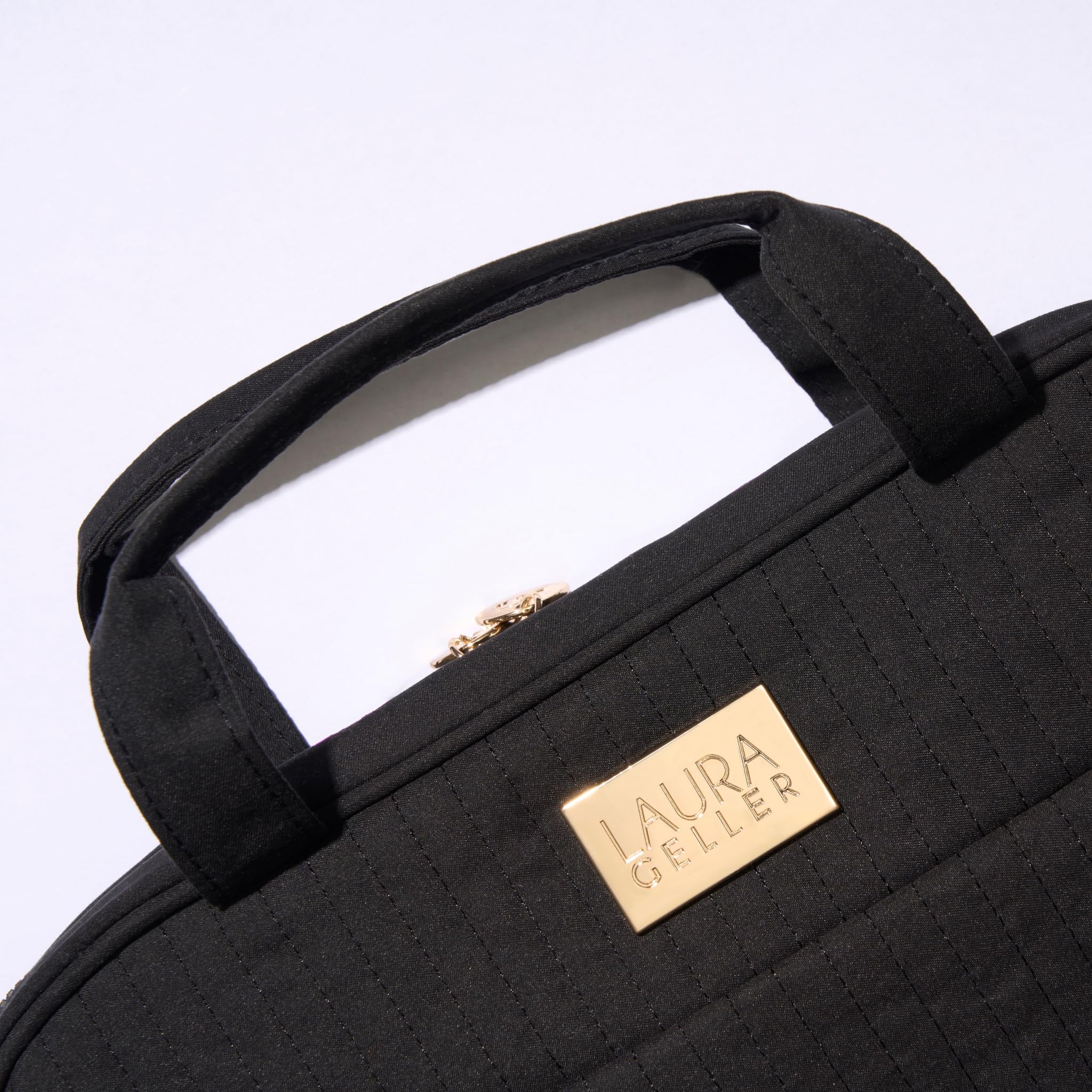 LAURA GELLER Travel Makeup Bag - Large Hanging Toiletry Organizer for Women, Black | Perfect for Vacation & Daily Use