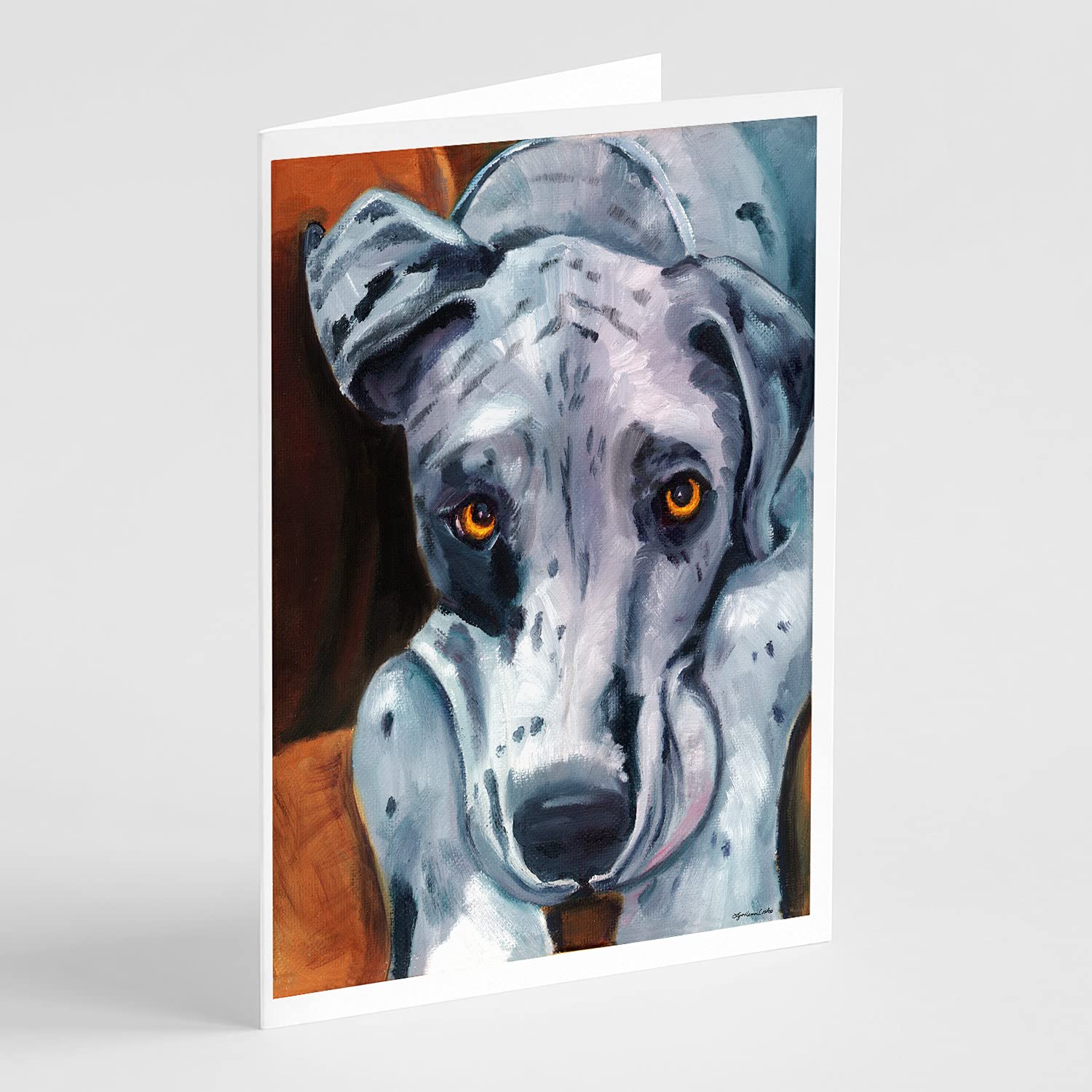Great Dane Waiting Patiently Greeting Cards - Pack of 8 Blank A7 Note Cards (5x7 inches) with Envelopes | Whimsical Dog Lover Stationery for Birthdays, Thank You Notes & Special Occasions