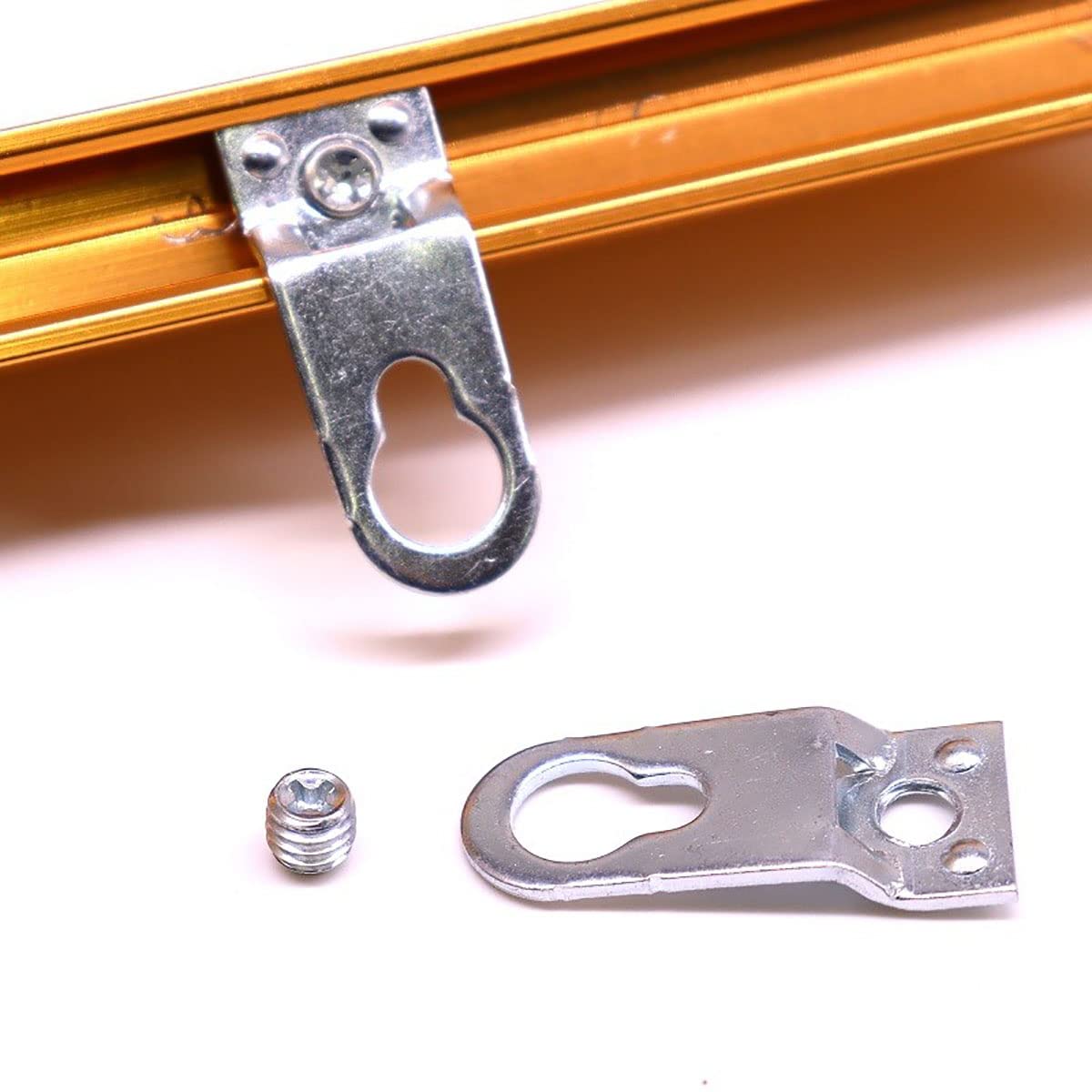 Durable Aluminum Alloy Picture Frame Hooks - 6PCS Silver Hanging Brackets for Wall Art, Photo Frames & Canvas Displays | Heavy Duty Rear Panel Hooks for Home & Office Decor