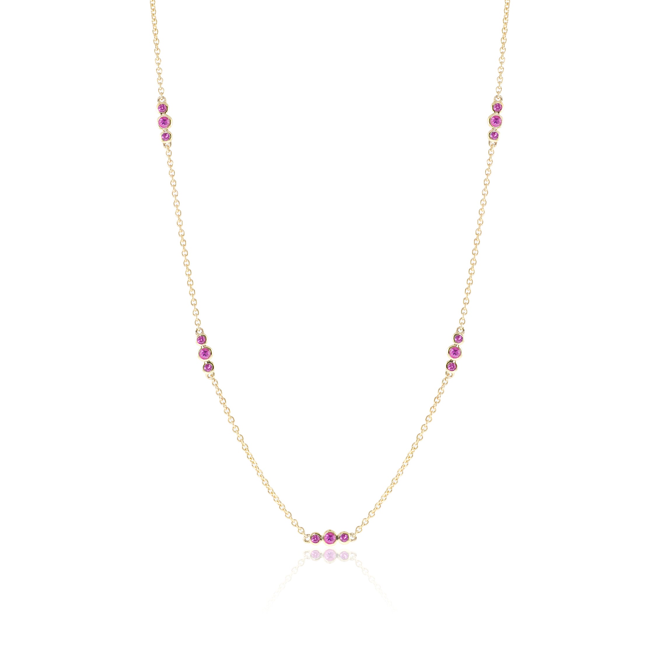 Pink Sapphire Triplet Necklace - Elegant Birthstone Jewelry for Women, Perfect for Gifts, Anniversaries & Special Occasions