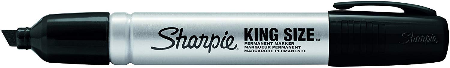 Sharpie King Size Chisel Tip Permanent Markers - 12 Pack (5 Boxes) - Bold Black Ink for Office, School & Industrial Use - Permanent Writing on Paper, Plastic, Metal & More