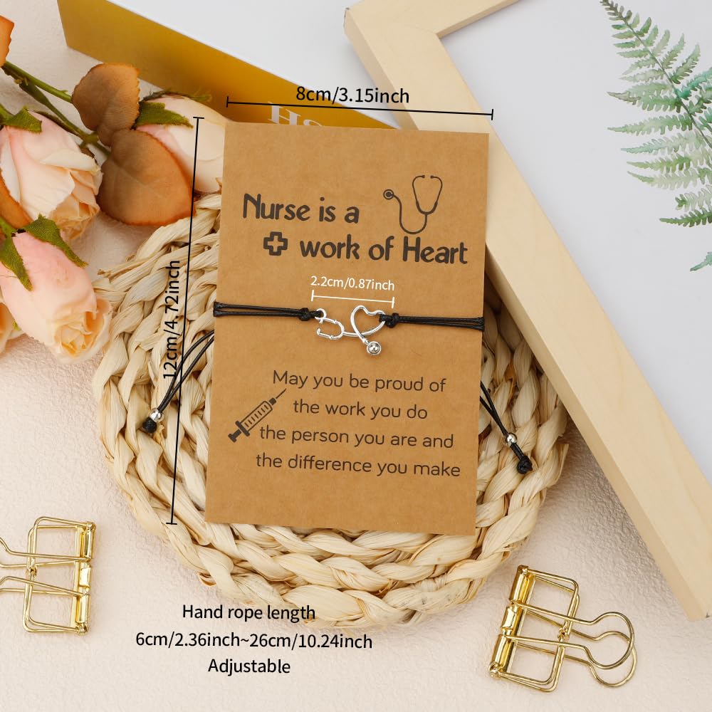 **Nurse Appreciation Bracelet - Engraved Gift for Nurses Week, Graduation, Christmas & Valentine's Day - Perfect for Healthcare Workers, Students & Special Occasions**