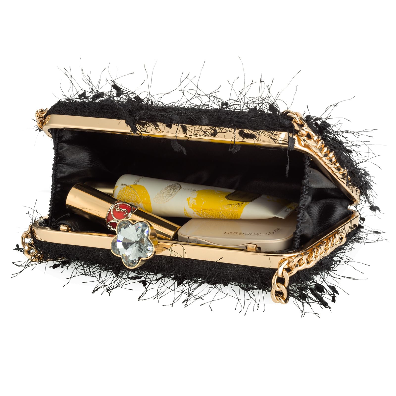 YYW Women's Cute Fluffy Clutch Purse - Elegant Evening Handbag for Wedding, Party & Banquet | Perfect Shoulder Bag for Formal Events, Date Nights & Special Occasions
