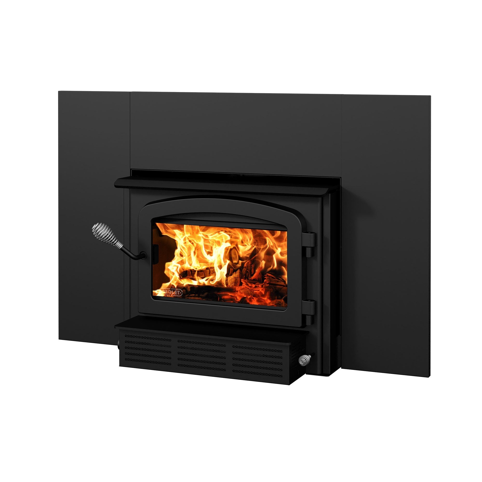 Drolet Escape 1500 I High Efficiency EPA Certified Wood Burning Insert with Faceplate & Blower - Perfect for Home Heating & Fireplace Upgrade (Living Room, Cabin, Winter Use)