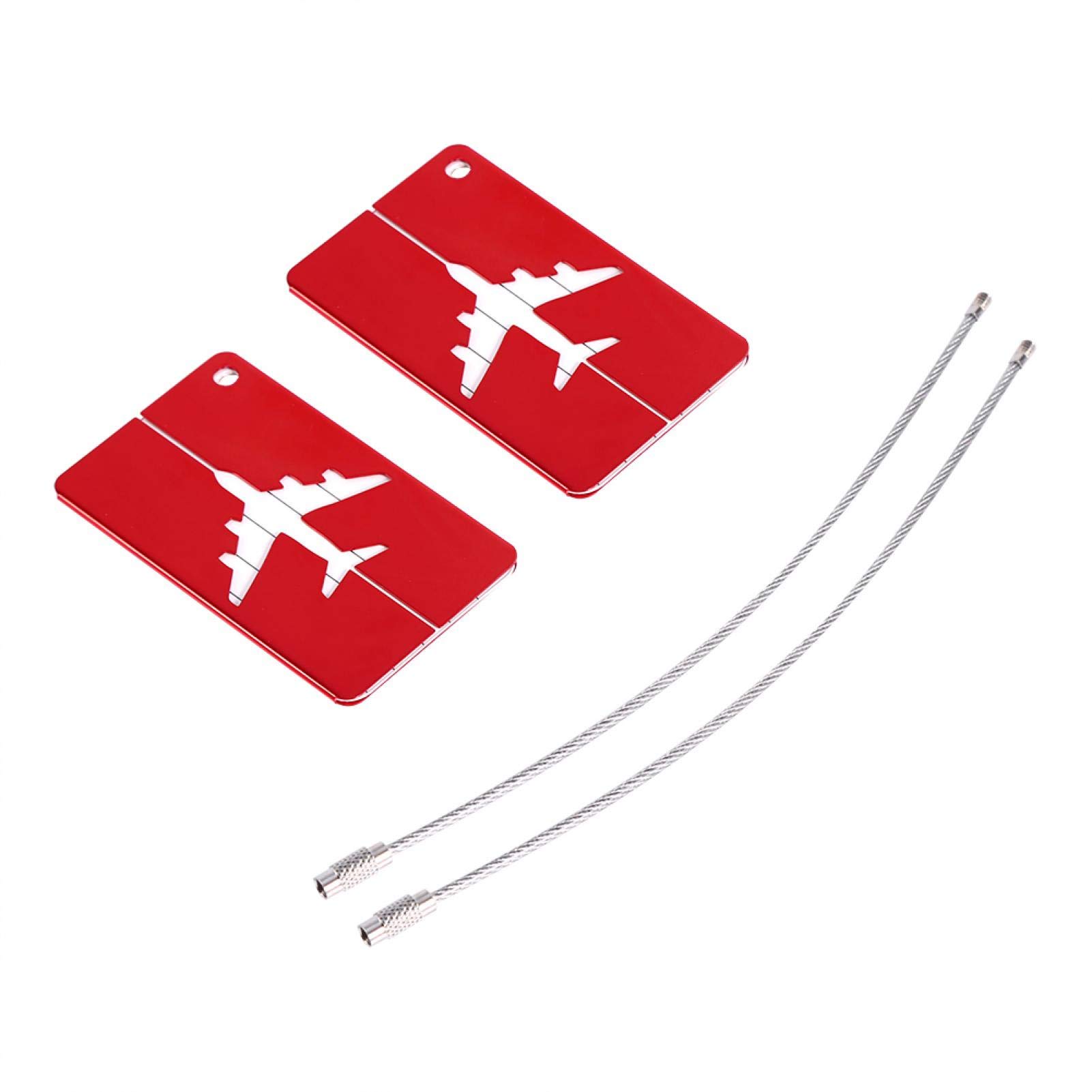 HERCHR 2-Pack Aluminum Luggage Tags - Durable Travel Suitcase ID Tags with Address Label Holder for Vacation, Business Trips & Cruise Travel Accessories
