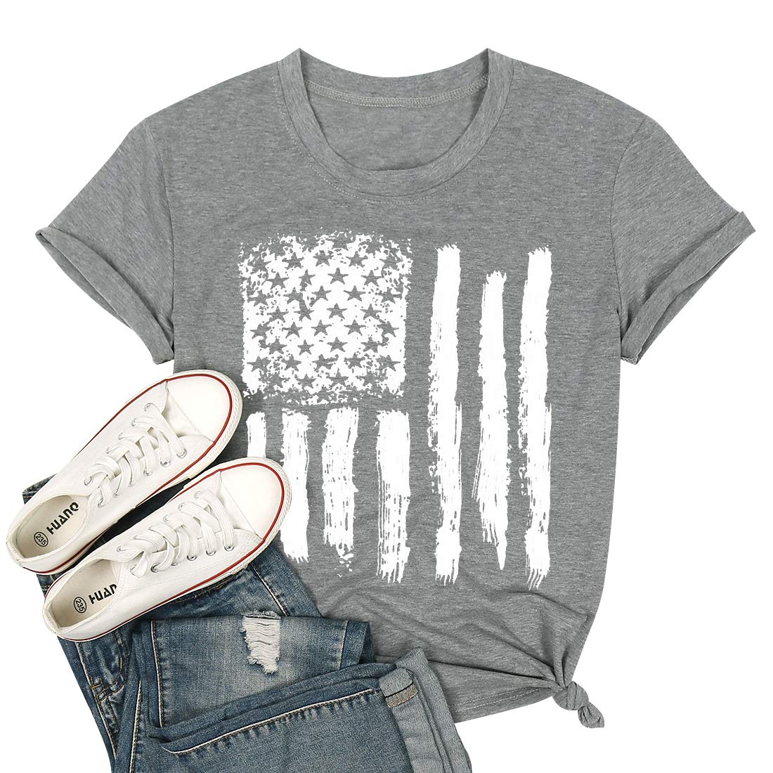 Patriotic Graphic Tees for Women - Short Sleeve Casual T-Shirts for Summer | Perfect for 4th of July, BBQ Parties & Everyday Wear