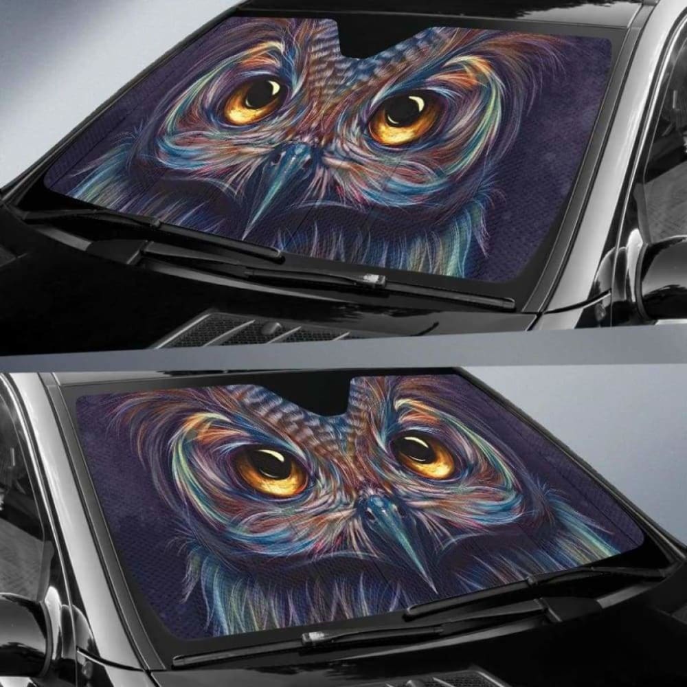 Art Owl Eyes Car Sun Shades for Windows - UV Protection & Heat Blocking - Universal Fit for Most Vehicles - Perfect for Road Trips, Parking & Outdoor Use