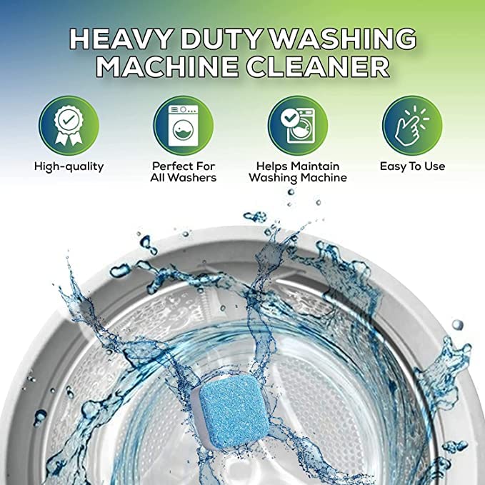 Tinkpin (20 Pack) Washing Machine Deep Cleaner Tablets - Descaling & Stain Remover for All Front/Top Load Washers | Effervescent Cleaning Tablets for Automatic Tub Cleaning | Perfect for Laundry Maintenance & Odor Removal