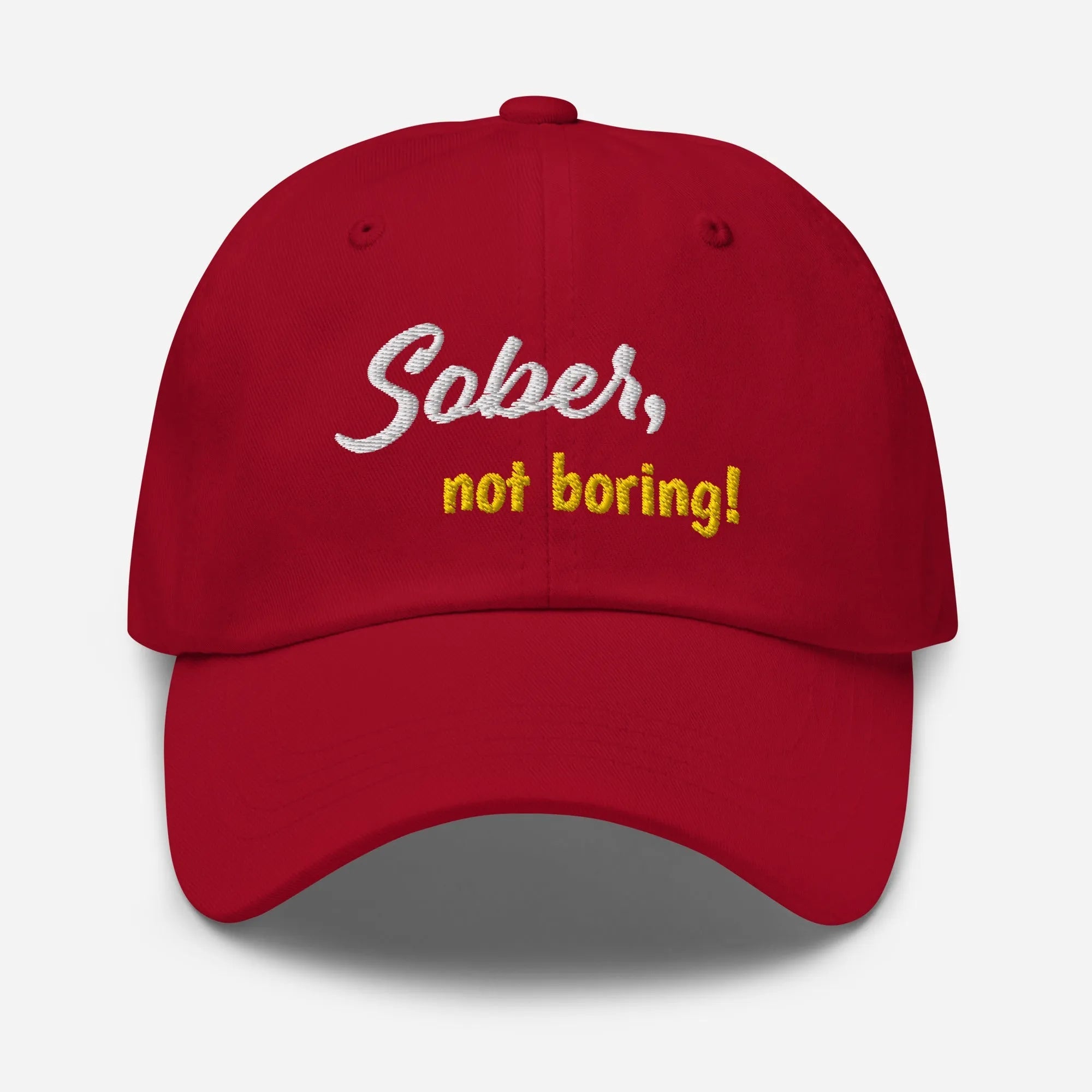 Sober Not Boring Embroidered Dad Hat - Stylish Unisex Baseball Cap for Men & Women - Perfect for Outdoor Activities, Sports, and Casual Wear