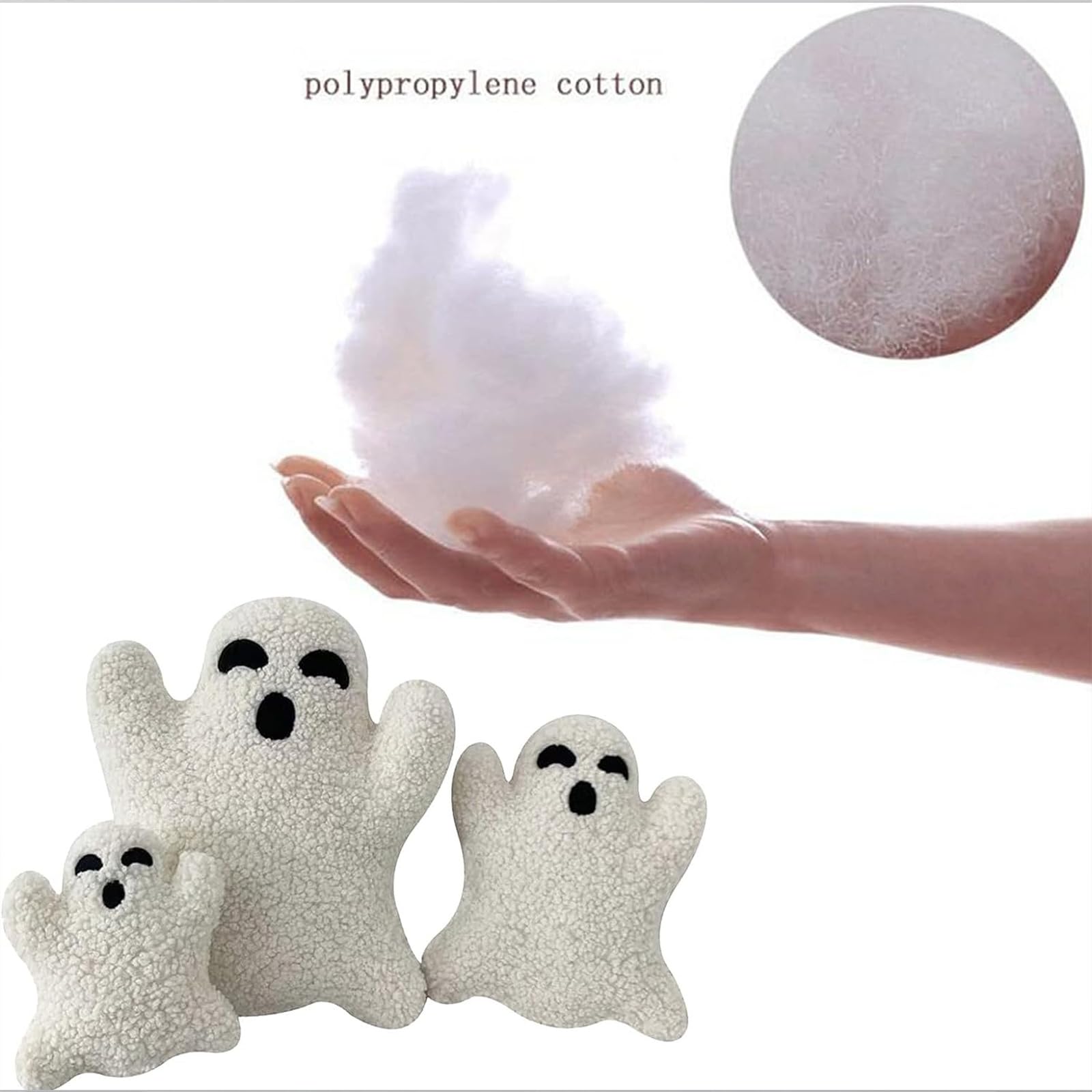 Spooky Halloween Ghost Pillow Set (3PCS) - Soft Plush Ghost-Shaped Throw Pillows for Sofa, Bed & Couch - Cute Decorative Ghost Stuffed Animal for Kids, Holiday Party & Home Decor - Perfect Halloween Gift