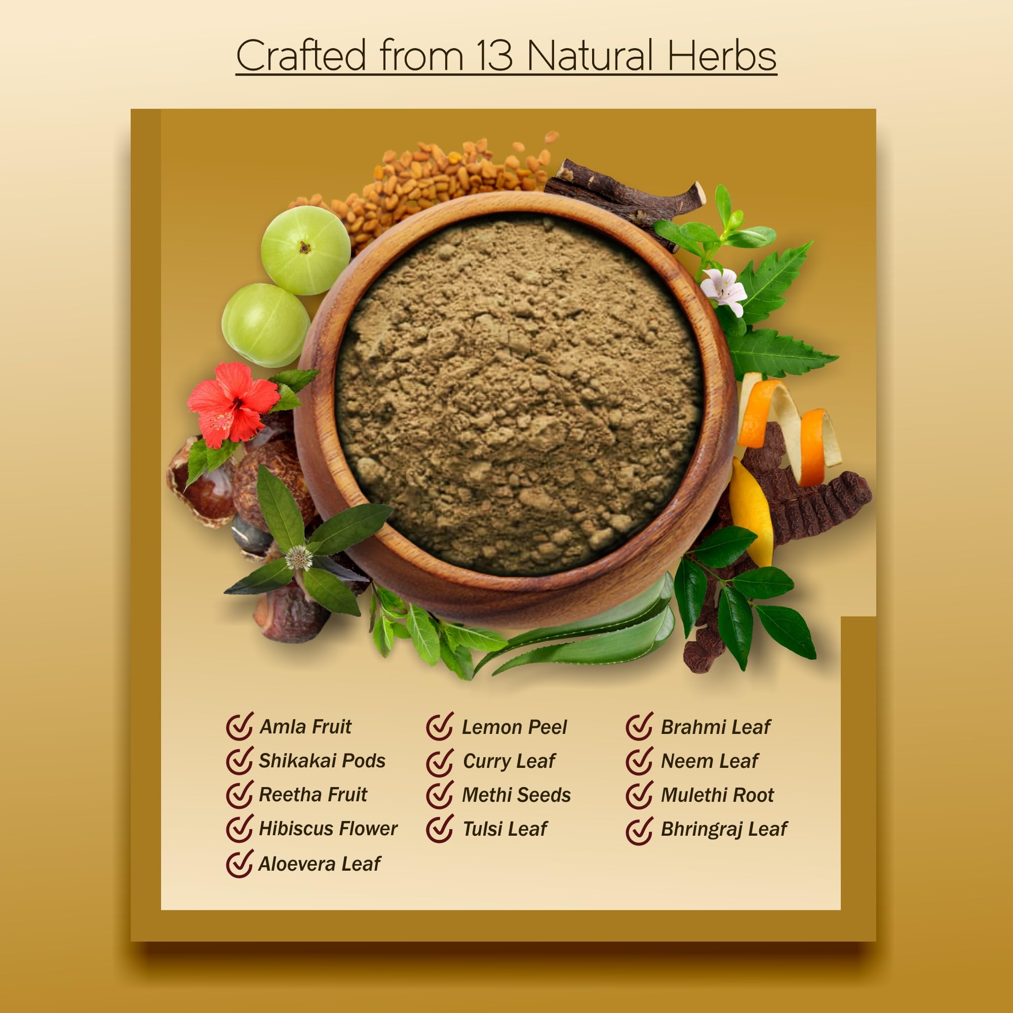 IYUSH Ayurvedic Herbal Hair Powder with Amla, Reetha & Shikakai - 13 Natural Herbs for Hair Growth & Volume (900g) | Hair Mask, Wash & Treatment for Dry, Damaged Hair | Perfect for DIY Hair Care & Scalp Nourishment at Home