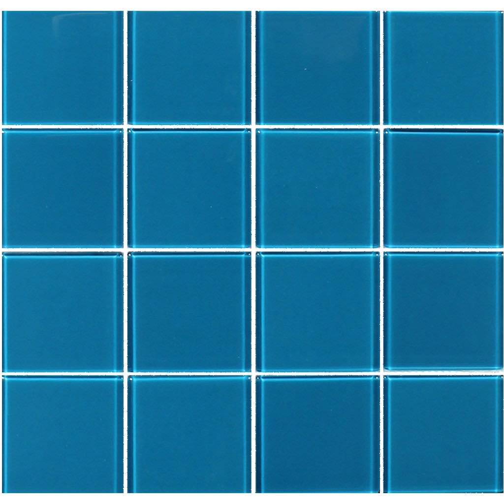 Minimalist Turquoise Glass Mosaic Tiles 3x3 - Perfect for Kitchen Backsplash, Bathroom Walls & DIY Home Decor Projects