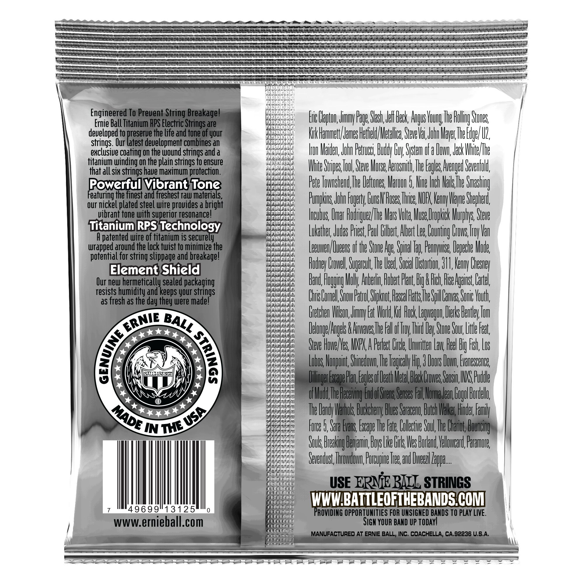 Ernie Ball Extra Slinky Coated Titanium & Nickel Wound Electric Guitar Strings 8-38 Gauge (P03125) - Perfect for Rock, Blues & Metal Performances
