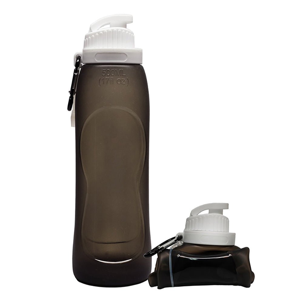 Collapsible Silicone Water Bottle - BPA Free, Leak Proof, Portable Travel Bottle for Hiking, Gym, Camping & Outdoor Activities