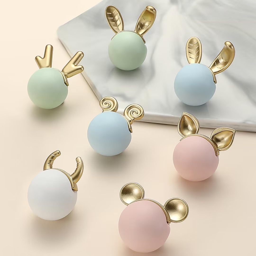8 Pack Ceramic Drawer Knobs - Single Hole Cabinet Handles for Dresser, Closet & Kids Furniture - Cute Animal Shaped Pulls for Children's Room & Nursery Decor (White) - Perfect for DIY Home Improvement & Furniture Upgrades