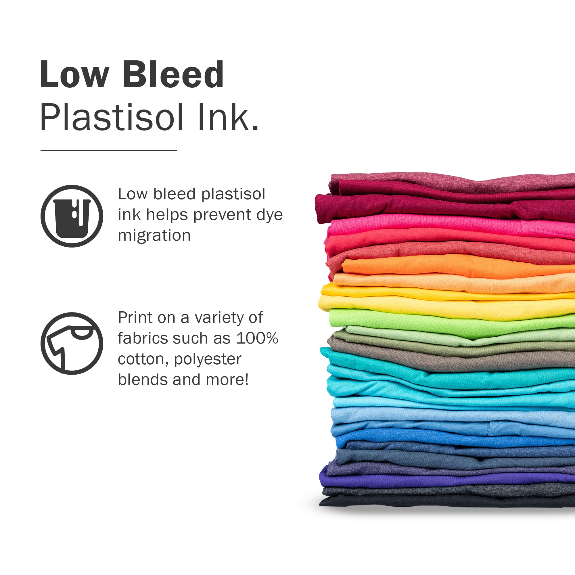 Rapid Cure® Red Screen Printing Ink (5 Gallon - 640oz) - Fast Drying Plastisol Ink for Fabric Printing | High-Quality USA Made Screen Print Supplies | Perfect for T-Shirts, Hoodies & DIY Projects