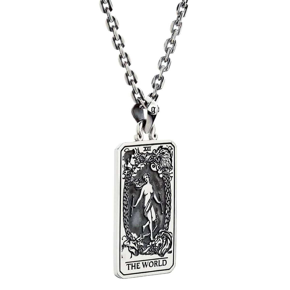 Authentic World Tarot Card Sterling Silver Pendant Necklace - Perfect for Spiritual Healing, Meditation & Jewelry Gifts