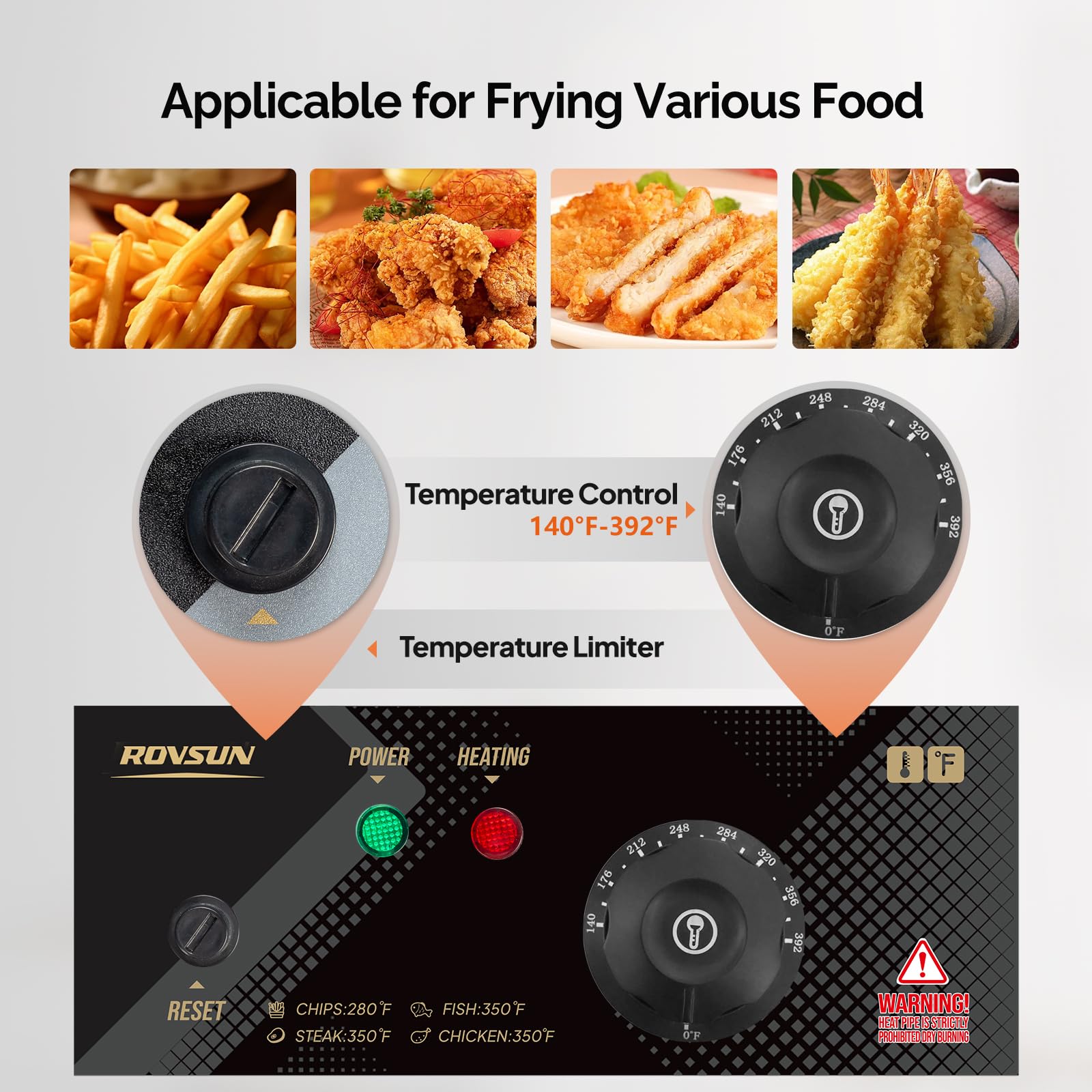 ROVSUN 22.8QT/21.6L Commercial Stainless Steel Electric Deep Fryer - Dual Tank Countertop Fryer with Baskets & Lids - Adjustable Temperature 3400W - Perfect for French Fries, Donuts, Chicken Wings & More - Ideal for Restaurants, Food Trucks & Home Kitchens