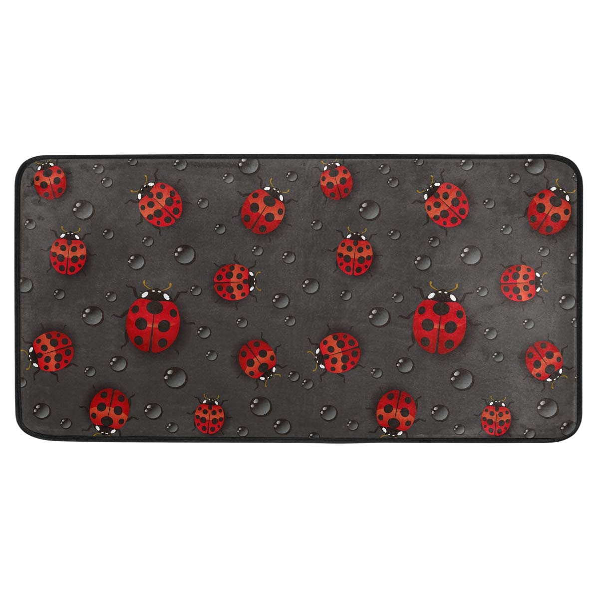 AGONA Anti-Fatigue Non-Slip Kitchen Floor Mat with Ladybug & Raindrop Design - 39