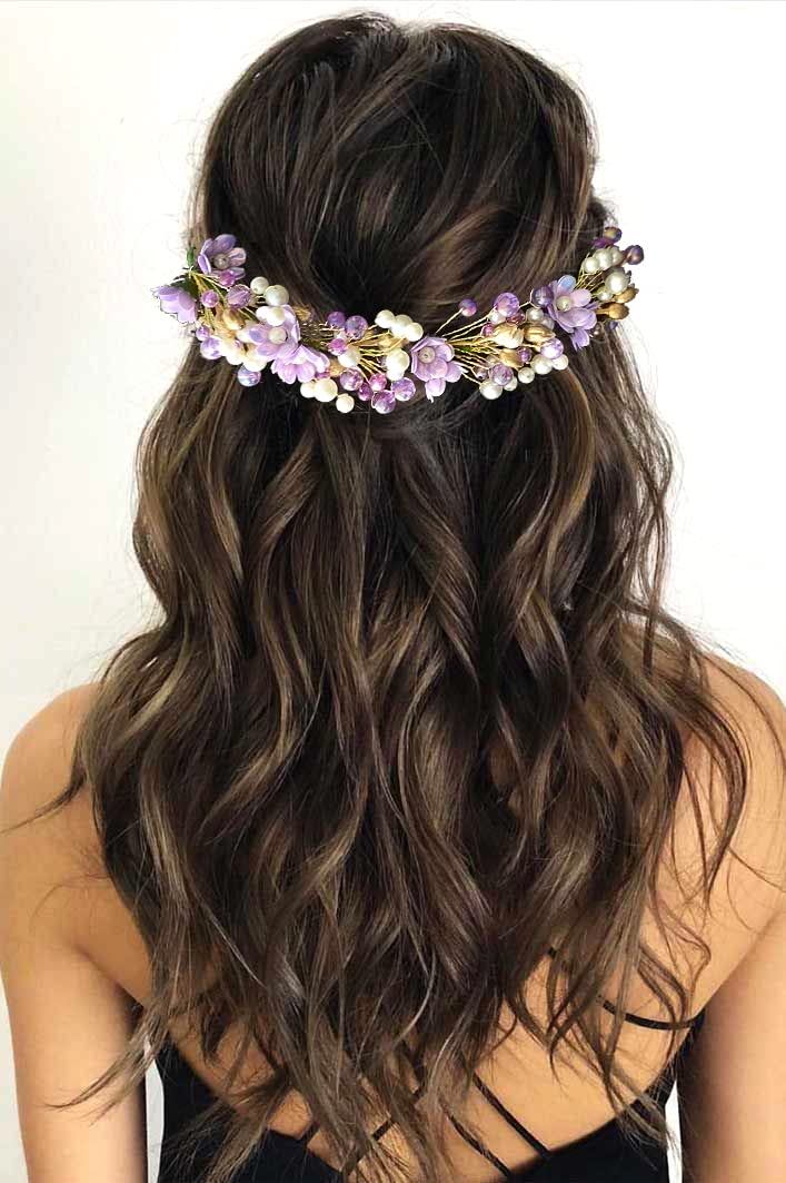 Artificial Small Rose Hair Clip with Metal and Pearls - Bridal Hair Bun Accessories for Women & Girls (Purple) - Perfect for Weddings, Prom, and Special Occasions