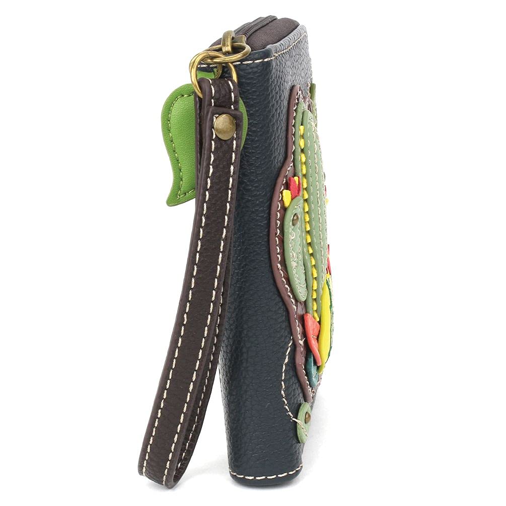 Chala Handbags Cactus Print Zip-Around Wristlet Wallet - Stylish & Compact for Everyday Use, Travel, and Parties