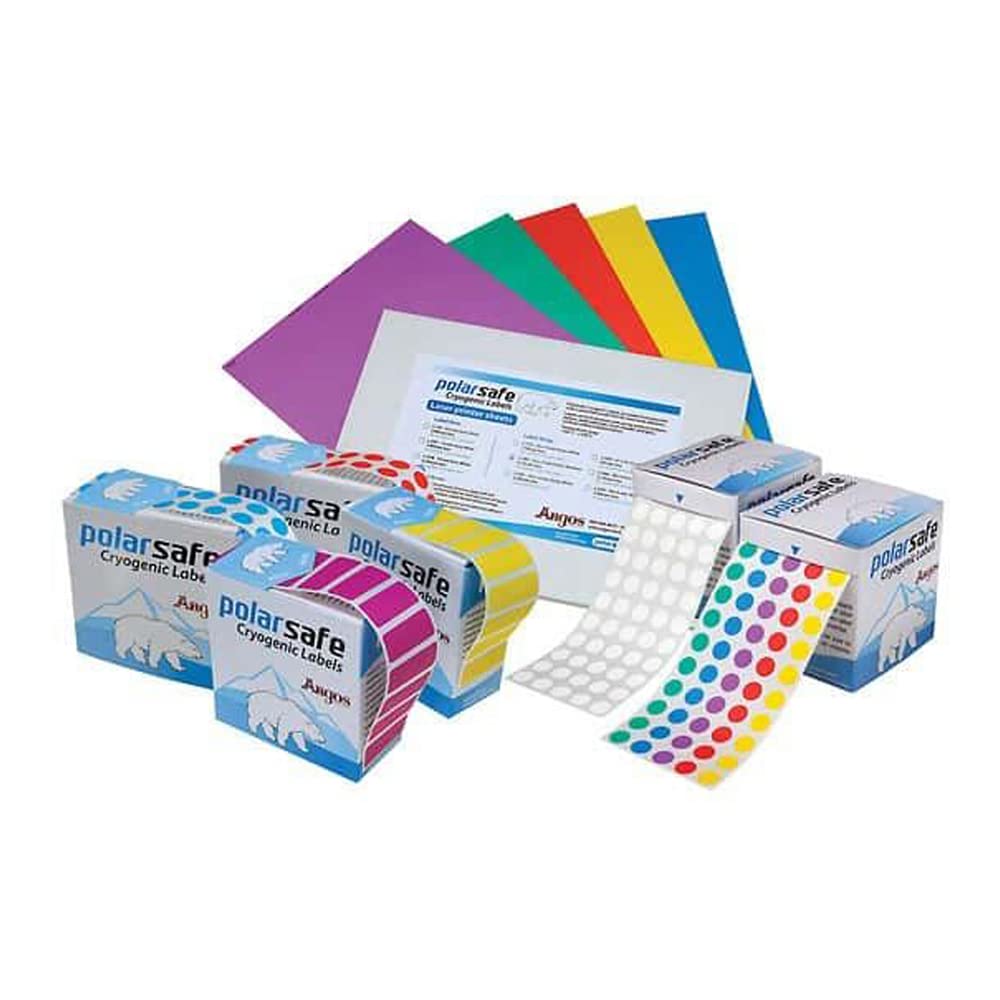 Argos L1281 White Micro Laser Printer Cryogenic Labels for 0.5mL Microcentrifuge Tubes, 24mm x 13mm (Pack of 2380) - Perfect for Lab Sample Identification, Freezer Storage & Biomedical Research