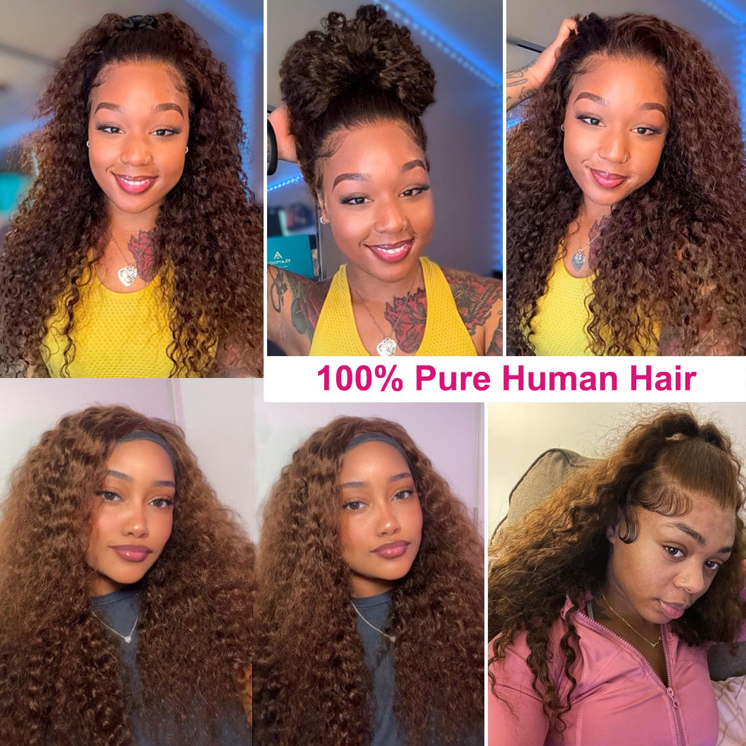 200 Density Chocolate Brown 13x6 Deep Wave Lace Front Wig - 100% Human Virgin Hair with HD Transparent Lace & Pre-Plucked Hairline for Women | Natural Wet & Wavy Curls, 28 Inch Length | Perfect for Daily Wear, Parties, Cosplay and Special Occasions
