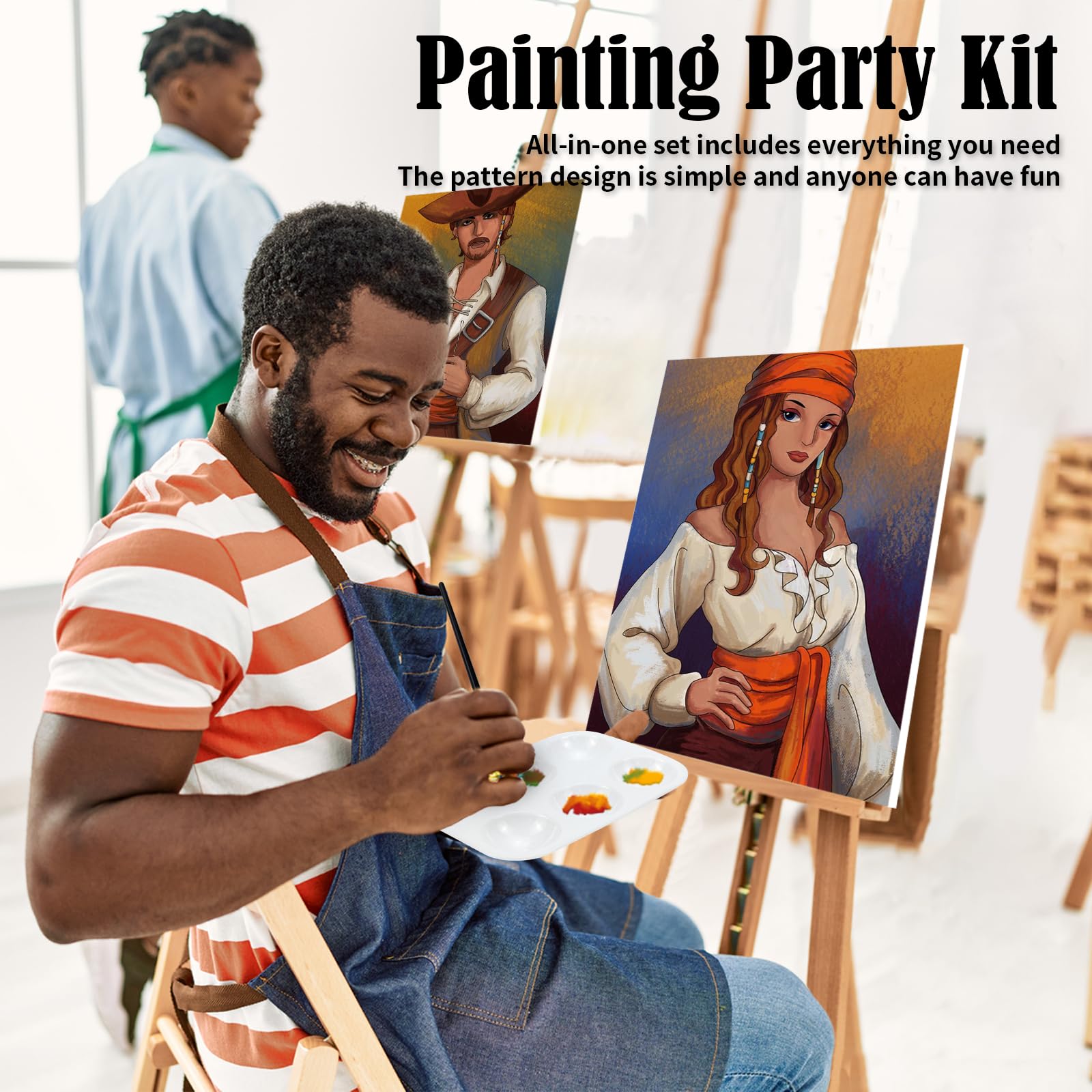 Pre-Drawn Canvas Painting Kit for Adults - DIY Sip & Paint Set with Halloween Theme (8x10) | Perfect for Date Nights, Paint Parties & Creative Home Decor