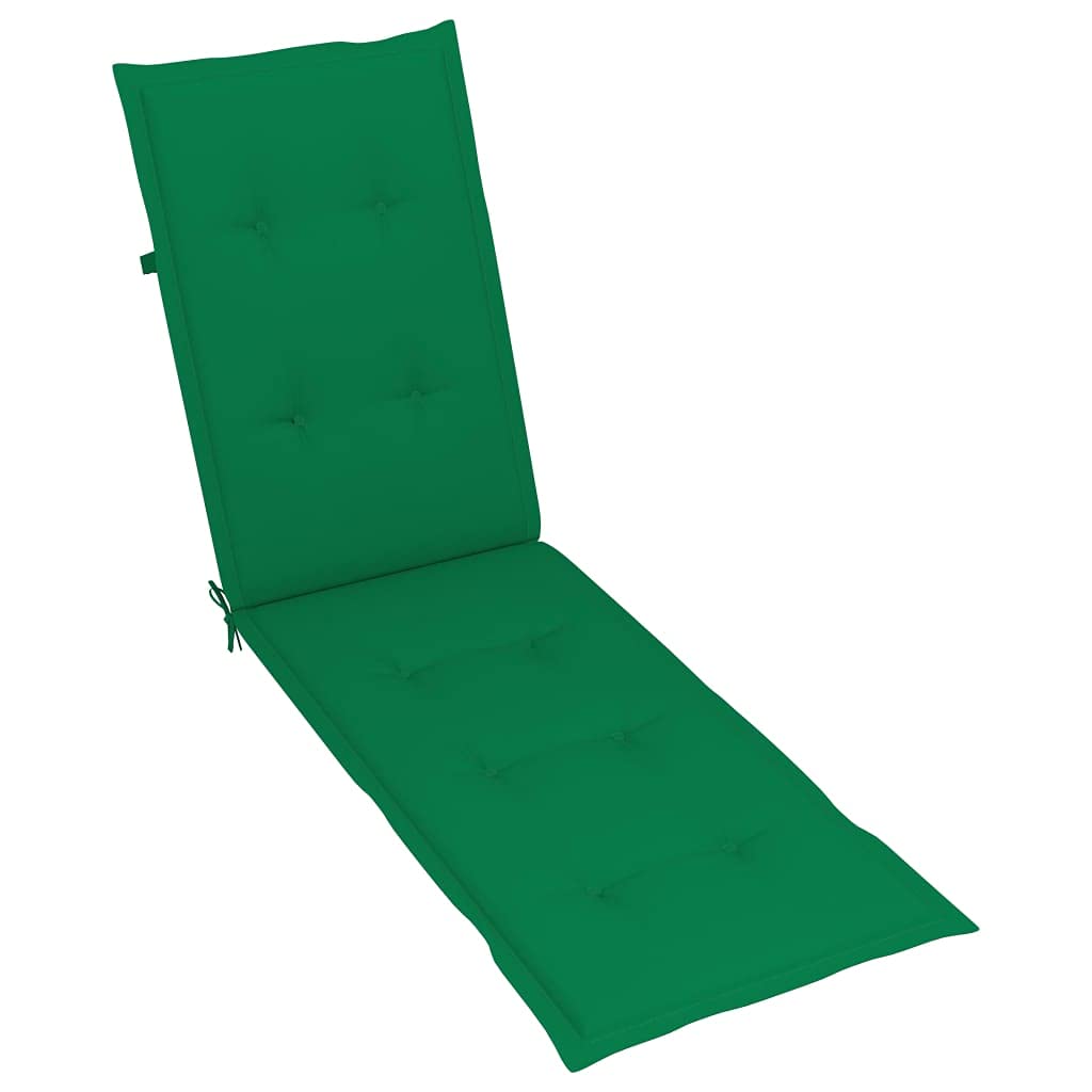 SKM Acacia Wood Patio Deck Chair with Adjustable Footrest & Cushion - Outdoor Lounge Chair for Poolside, Garden, and Backyard Relaxation