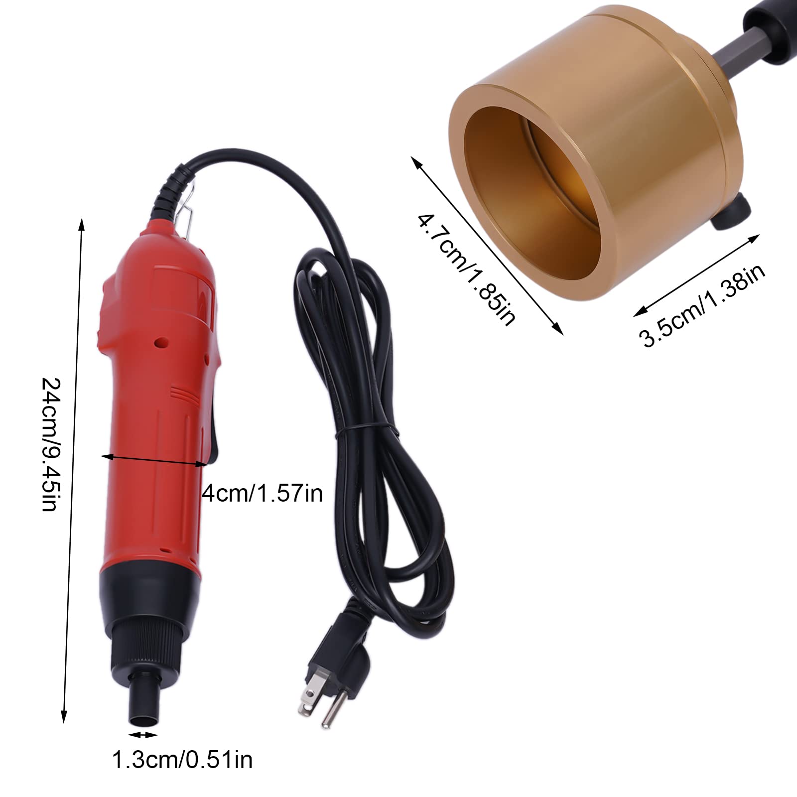 Electric Bottle Capping Machine - Handheld Bottle Capper & Sealer for 10-50mm Round Plastic Caps (Red) | Perfect for Home Brewing, DIY Projects & Small Business Packaging