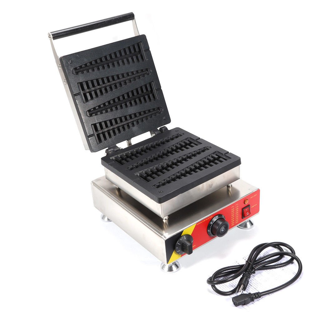 ALDKitchen Waffle Stick Maker - 4 Large Non-Stick Plates, 110V Electric Waffle Iron for Homemade Belgian Waffles | Perfect for Breakfast, Parties & Kids Snacks | Easy to Clean & Use