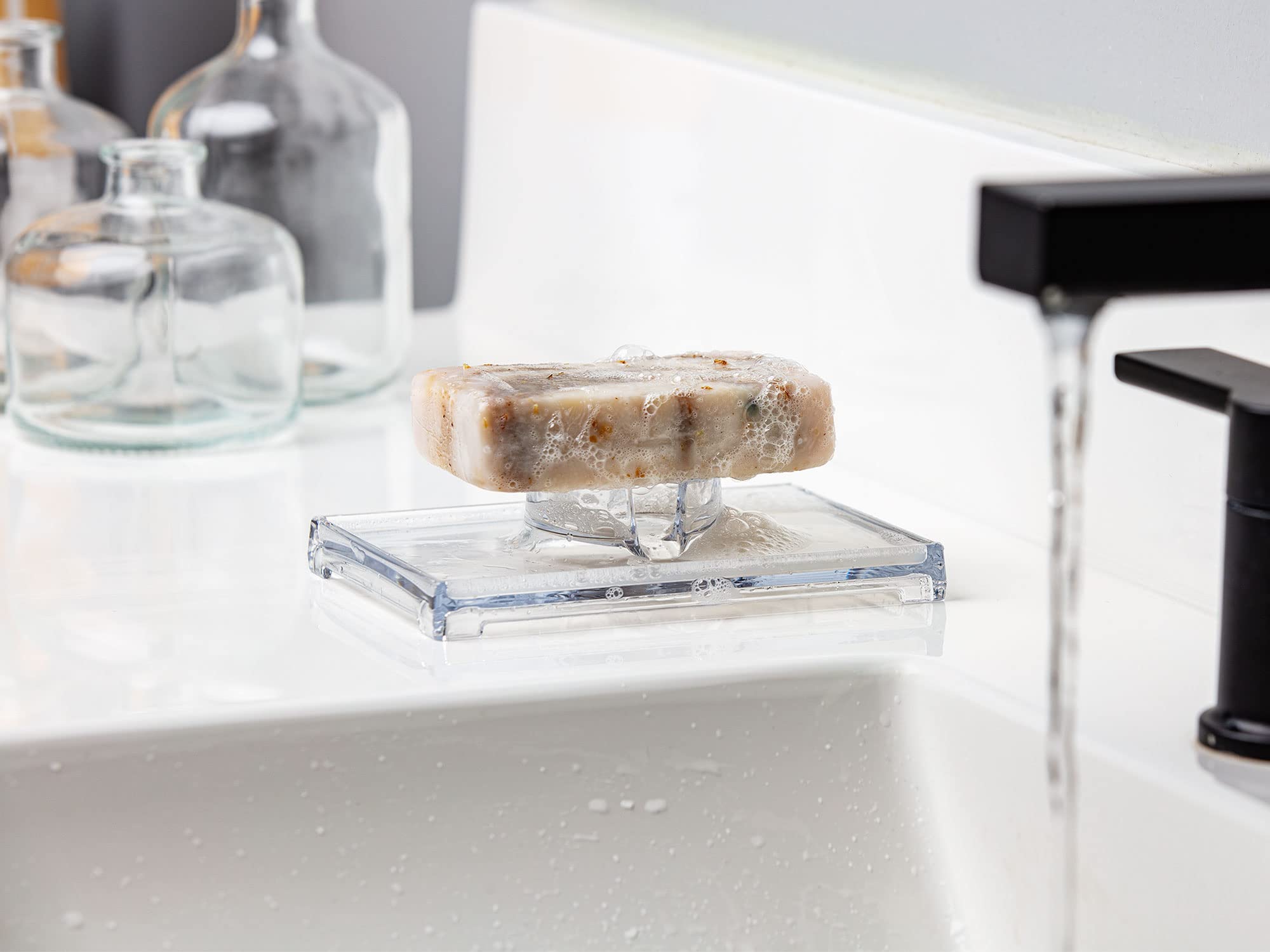 WeatherTech SoapSaver Soap Dish - White Shower Caddy for Bathroom, Kitchen & Travel - Non-Slip Soap Holder for Showers, Sinks & Countertops