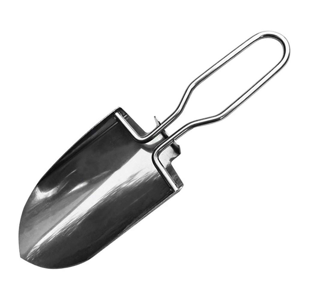 Foldable Stainless Steel Hand Shovel - Mini Collapsible Gardening Trowel for Planting, Lawn Care & Outdoor Camping | Portable Folding Shovel for Hiking, Backpacking & Survival Kits