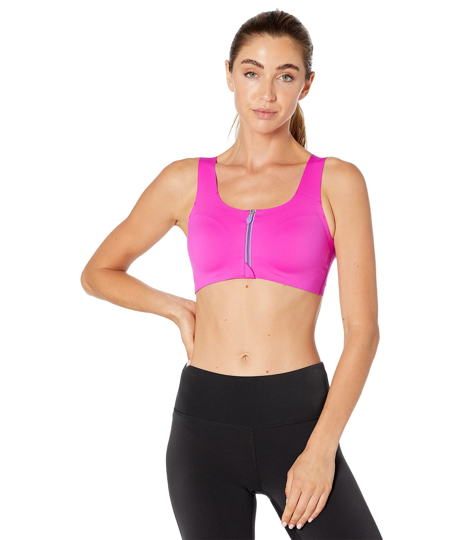 Brooks Dare Cross-Back Zip Sports Bra for Women - High Support Running & Workout Top - Yoga, Gym, Fitness Training Activewear