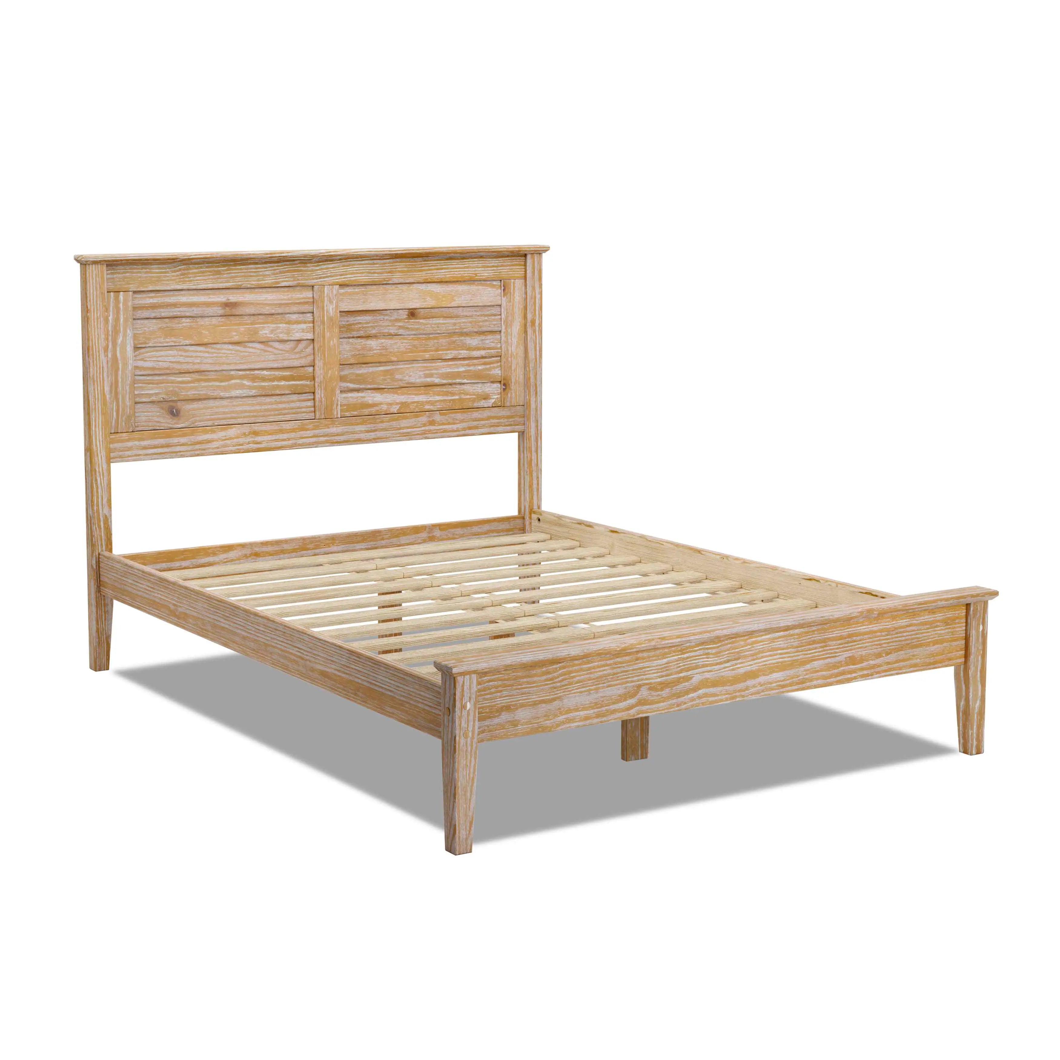 Greenport 5-Piece Bedroom Set - Queen Size Bed Frame, Nightstand, Dresser & Mirror - Modern Farmhouse Furniture for Master Bedroom or Guest Room