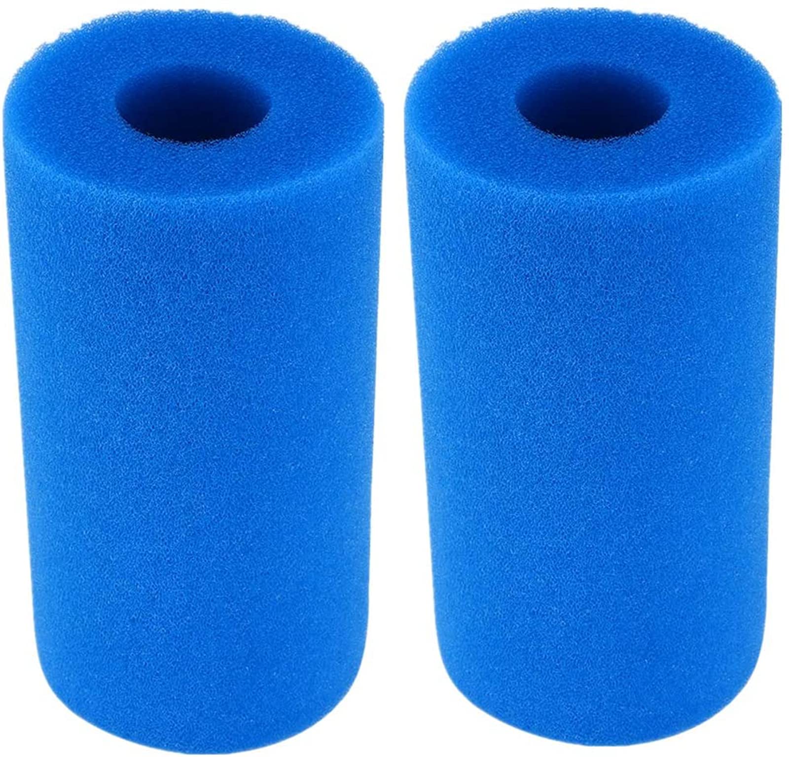 Icanmit Washable & Reusable Pool Filter Sponge Cartridge - Type A or C Replacement Foam for Intex Pools, 2-Pack - Ideal for Above Ground & Inflatable Pool Maintenance
