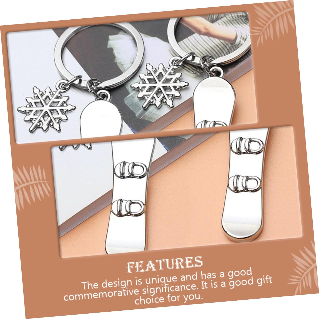 WRITWAA 3-Piece Snowboard Keychain Set - Cute Ski Keyring Pendant for Snowboarders - Perfect for Backpacks, Luggage & Snow Gear Accessories