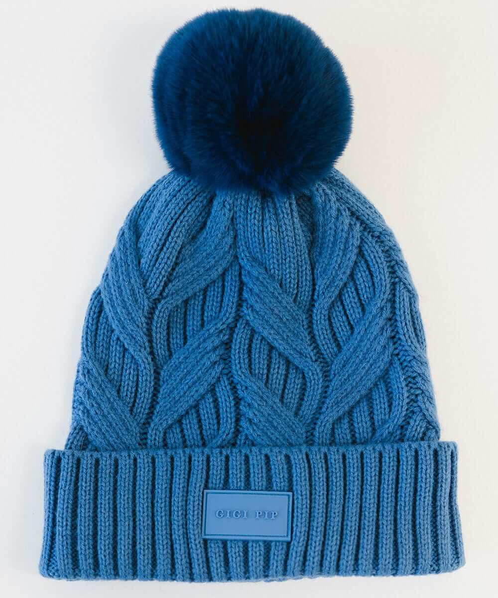 Ida Cable Knit Beanie - Soft Winter Hat for Men & Women - Warm Wool Blend Knit Cap for Cold Weather - Perfect for Skiing, Snowboarding & Outdoor Activities