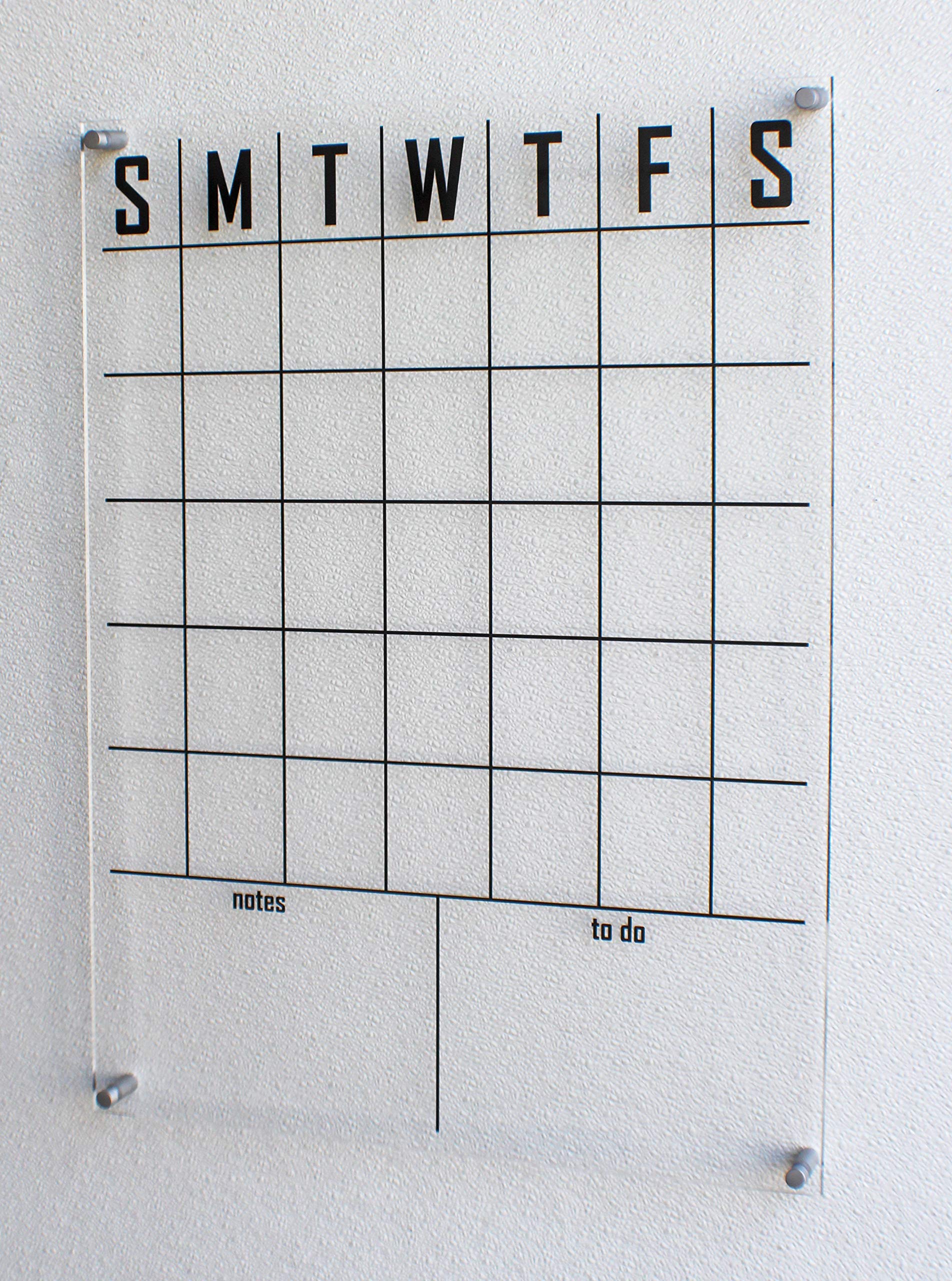 Acrylic Monthly Wall Calendar with Mounting Hardware - 24x18 Inches - Perfect for Office, Home & Classroom Organization