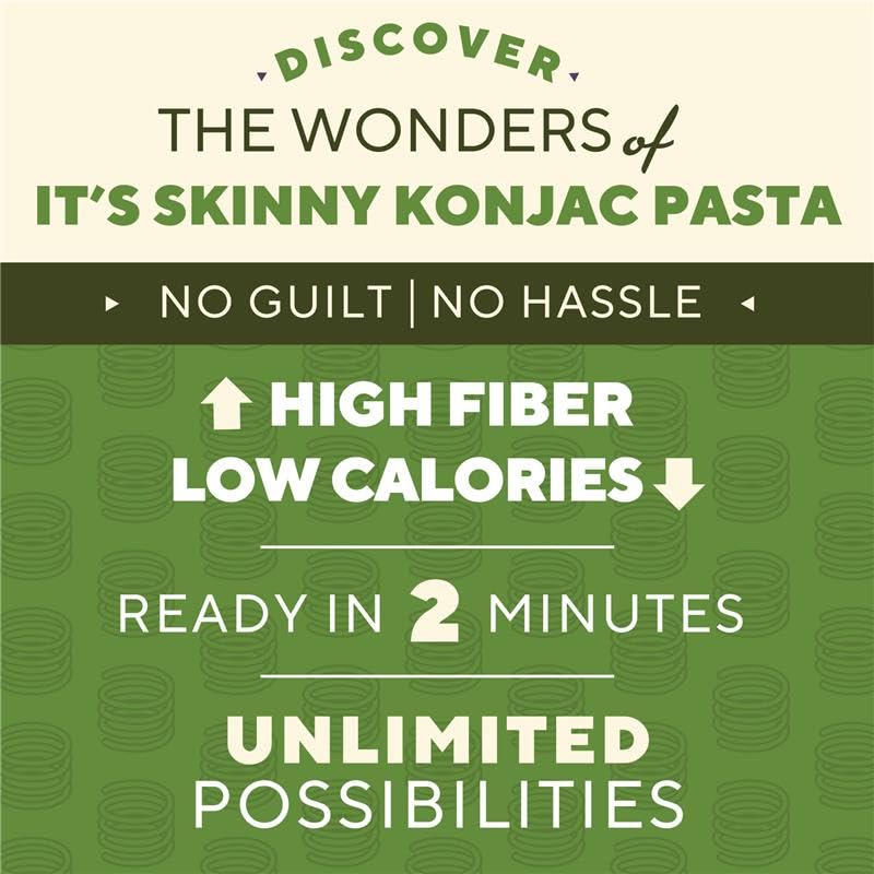 It's Skinny Low Carb Pasta - Pre-cooked Fettuccine Konjac Shirataki Noodles | Gluten Free, Vegan, Keto-Friendly (24-Pack) | Perfect for Weight Loss, Healthy Meals & Low-Carb Diets