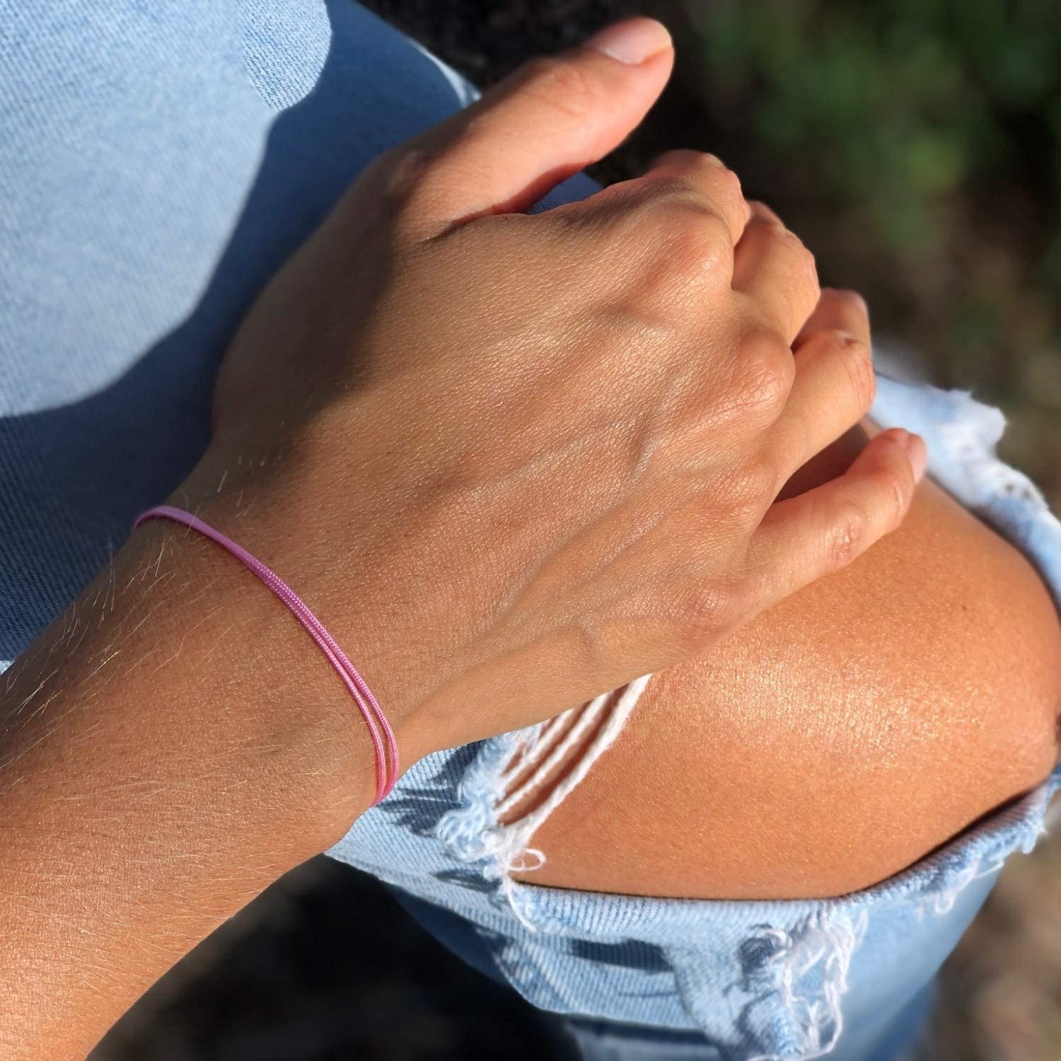 **Pink Ribbon Awareness Bracelet for Men & Women - Adjustable Waterproof Nylon Cord Surfer Bracelet - Unisex Fundraising Jewelry for Cancer Support - Perfect for Surfing, Hiking & Everyday Wear**